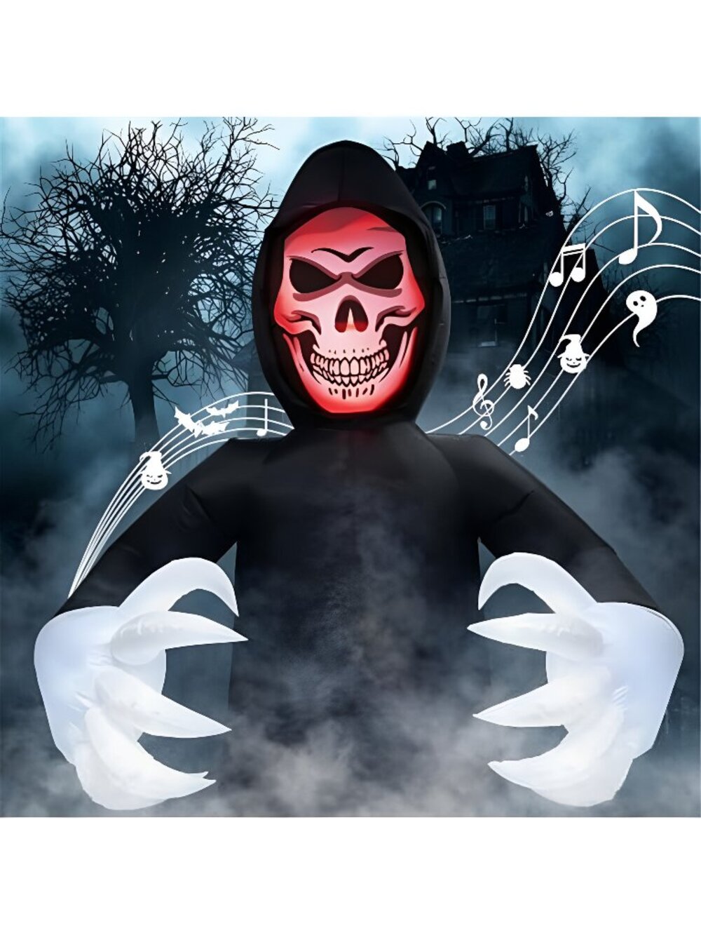 7.7FT Inflatables Grim Reaper, Halloween Giant Scary Blow Up Decoration with